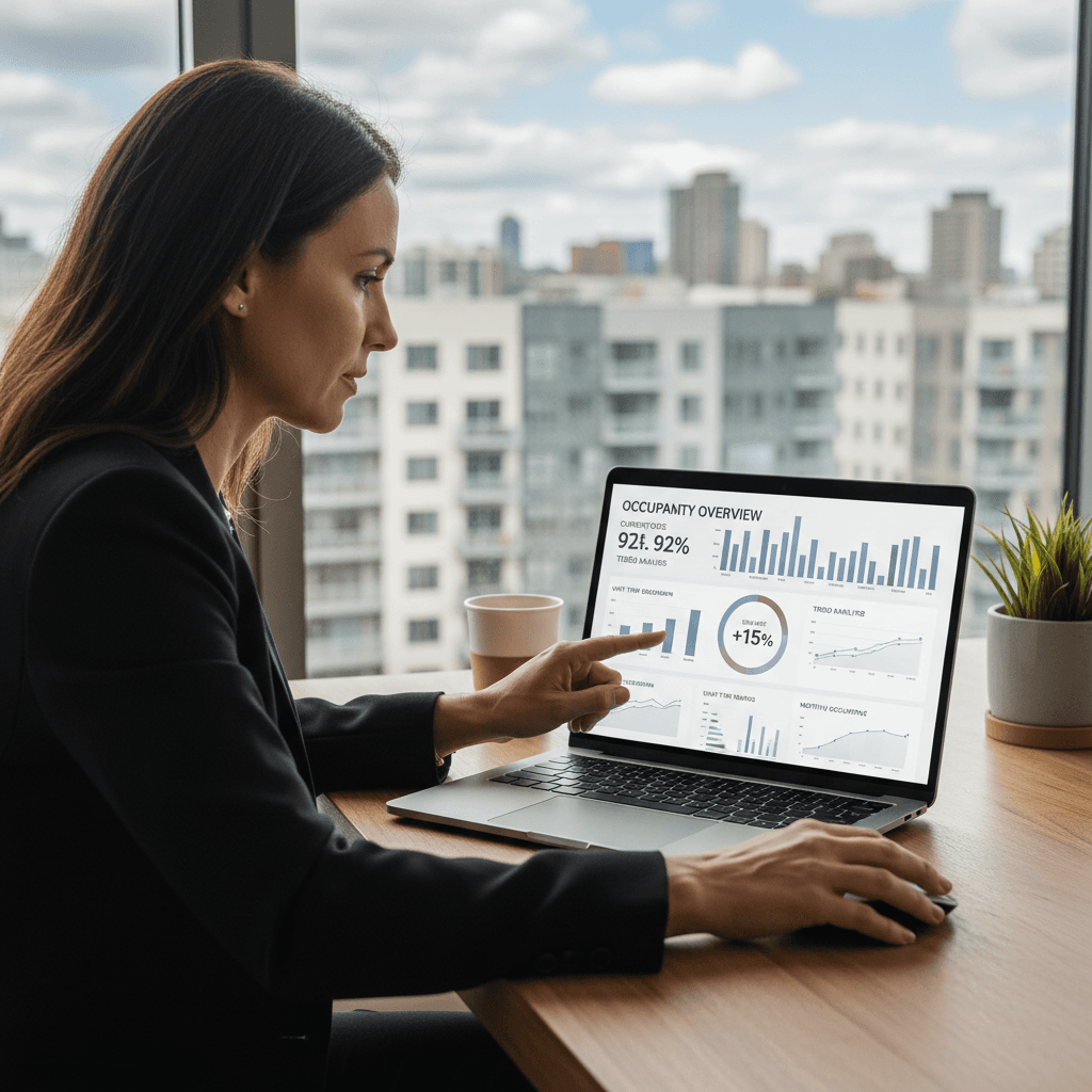 Landlord tracking desk rental activity and earnings online