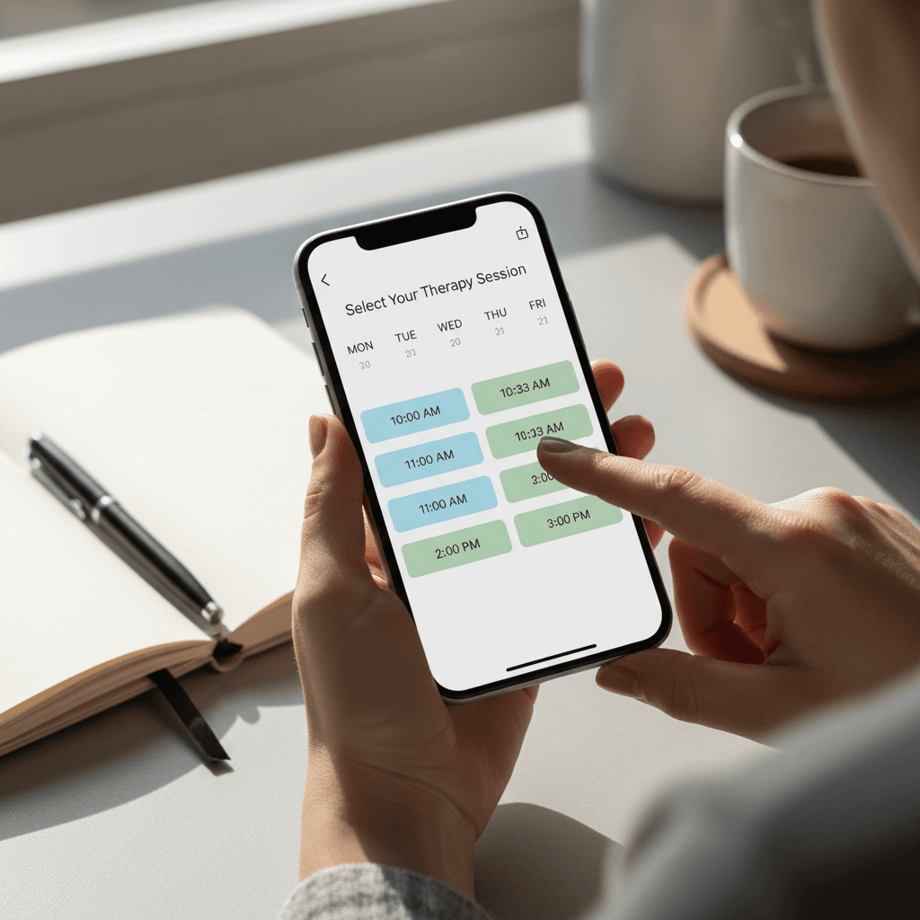 Daily desk booking calendar on mobile device