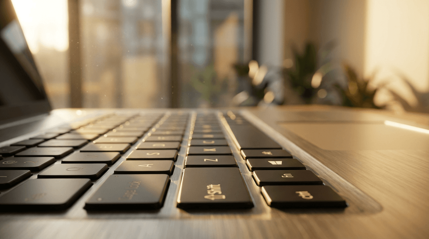 Professional working at a rented desk
